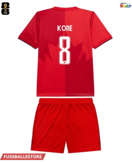 Günstige Kanada Ismael Kone #8 Heimtrikotsatz Kinder WM 2026 Kurzarm (+ Kurze Hosen)